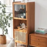 Lezaro Natural wood Storage cabinet with Rattan - Image 3