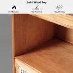 Lezaro Natural wood Storage cabinet with Rattan - Image 5