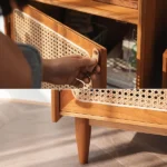 Lezaro Natural wood Storage cabinet with Rattan - Image 6