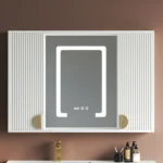 Helen lighted bathroom mirror with moving back storage