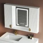 Helen lighted bathroom mirror with moving back storage - Image 2