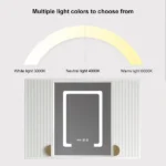 Helen lighted bathroom mirror with moving back storage - Image 5