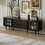 Glim black TV table - 2 drawers
