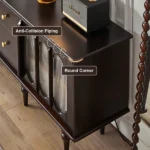 Glim black TV table - 2 drawers - Image 2