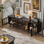 Glim black TV table - 2 drawers - Image 3