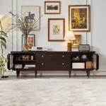 Glim black TV table - 2 drawers - Image 4