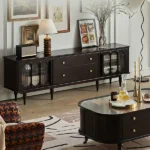 Glim black TV table - 2 drawers - Image 5