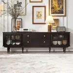 Glim black TV table - 2 drawers - Image 6