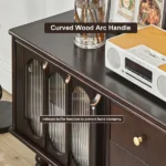 Glim black TV table - 2 drawers - Image 8