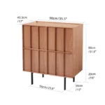 Keinna Sideboard Cabinet Natural Wood - 4 Shelves - Image 6