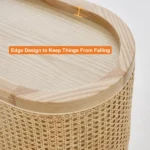 Klay Rattan Nightstand with natural wood - Image 4