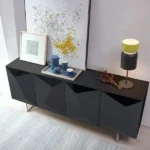 Venela Modern Sideboard Natural wood with Metal legs - Image 2