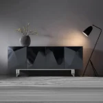 Venela Modern Sideboard Natural wood with Metal legs - Image 3