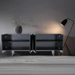 Venela Modern Sideboard Natural wood with Metal legs - Image 4