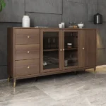 Atacha Modern Sideboard Natural wood with drawers and shelves