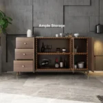 Atacha Modern Sideboard Natural wood with drawers and shelves - Image 9