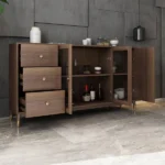 Atacha Modern Sideboard Natural wood with drawers and shelves - Image 10