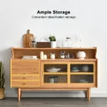 Crase Mid-century and Modern Natural wood Sideboard