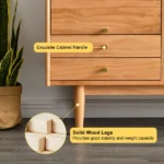 Crase Mid-century and Modern Natural wood Sideboard - Image 3