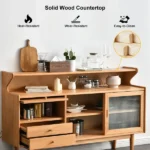 Crase Mid-century and Modern Natural wood Sideboard - Image 6
