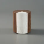Cemenna Natural wood table with modern marble - Image 6