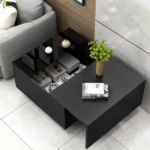 Stella Natural wood table with glass top - One Drawer - Image 5