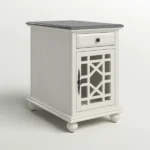 Ahmara Side table natural wood with storage - Image 3