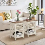 Jackob Natural wood Side table