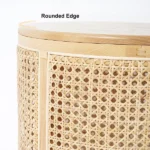 Hacki Natural Wood and Rattan Side table - Image 4