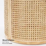 Hacki Natural Wood and Rattan Side table - Image 6