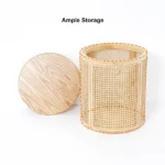 Hacki Natural Wood and Rattan Side table - Image 7