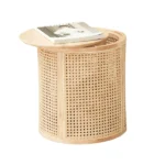 Hacki Natural Wood and Rattan Side table - Image 8