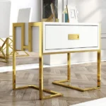 Jocise Modern White Side Table - One drawer - Image 4