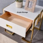 Jocise Modern White Side Table - One drawer - Image 6