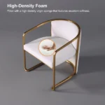 Louis Modern Metal chair and leather - Image 2