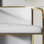 Louis Modern Metal chair and leather - Image 4