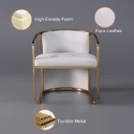 Louis Modern Metal chair and leather - Image 8