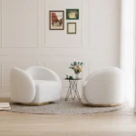 LouiseModern White Swivel Arm Chair - Image 2
