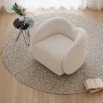 LouiseModern White Swivel Arm Chair - Image 3