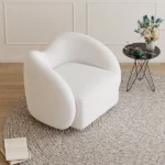 LouiseModern White Swivel Arm Chair - Image 5