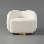LouiseModern White Swivel Arm Chair - Image 6