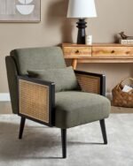 Fabric-Armchair with armrests and armrest