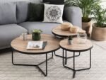 Alice Natural wood with Metal Coffee tables - Set of 3