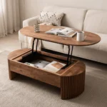Santro Oval coffee table with additional storage unit