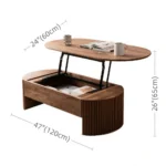 Santro Oval coffee table with additional storage unit - Image 5