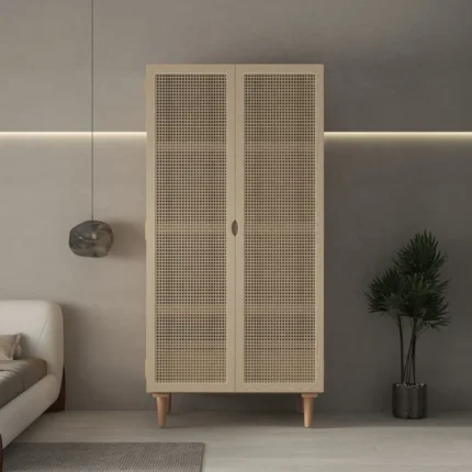 Gravy Wardrobe Natural wood with Rattan