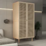 Gravy Wardrobe Natural wood with Rattan - Image 2