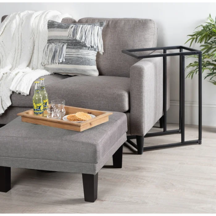 Clamy Side table Natural wood with Metal - Image 2