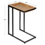 Clamy Side table Natural wood with Metal - Image 3