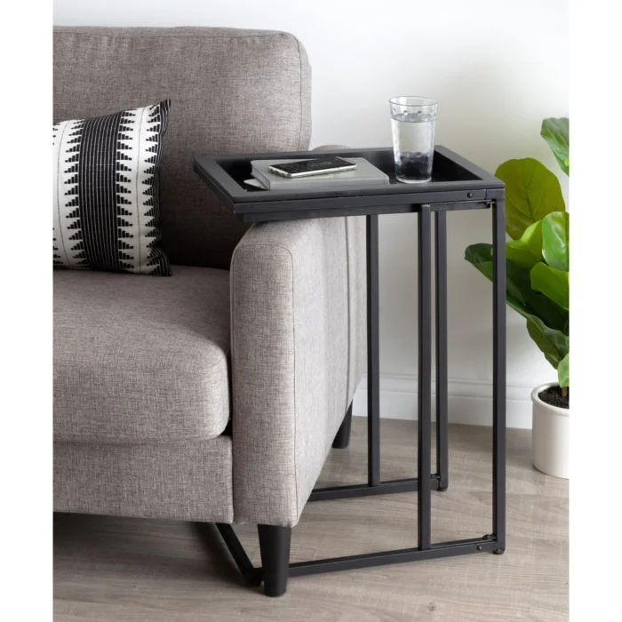 Clamy Side table Natural wood with Metal - Image 5